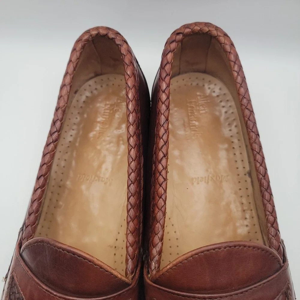 Allen Edmonds Maxfield‎ Men Tassel Loafers 10.5 B Brown Leather Braided Made USA
